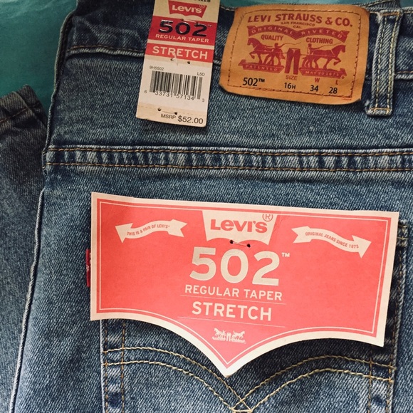 Levis 502 Regular Taper Camo Patch Jeans W34 X L28 - Picture 7 of 8
